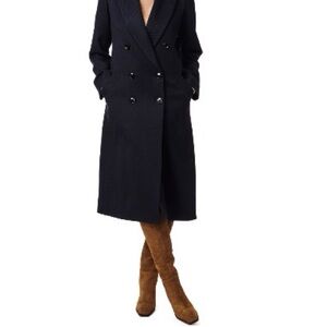 Bernardo Classic Black Double-Breasted Trench Coat